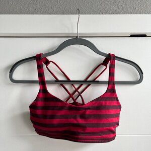 Lululemon Free to Be Sports Bra 4 Red & Purple Stripe